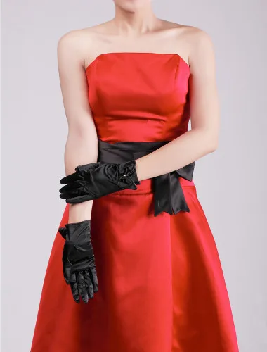 Free shipping bridal gloves red wedding short | Свадьбы и торжества