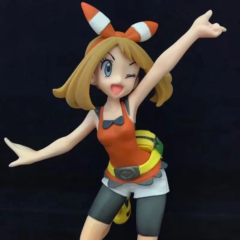 19 см японское аниме Мэй с Mudkip фигурка модель игрушки украшение комнаты Покемоны фигурка игрушки девочка Фигурка детские подарки