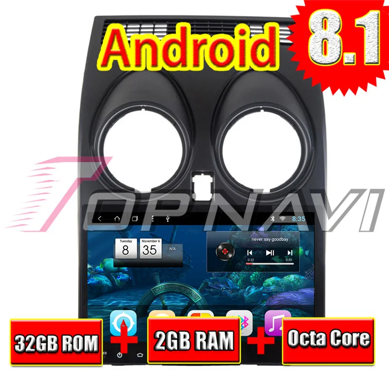 Автомобильный мультимедийный плеер Topnavi 9 дюймов Android 8 1 GPS для Nissan Qashqai 2007 2008 2009 2010