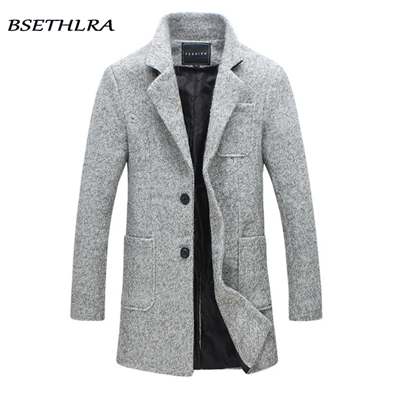 Мужской Тренч BSETHLRA осенне зимний однотонный из 40% шерсти 2019|trench men|brand trenchtrench brand |