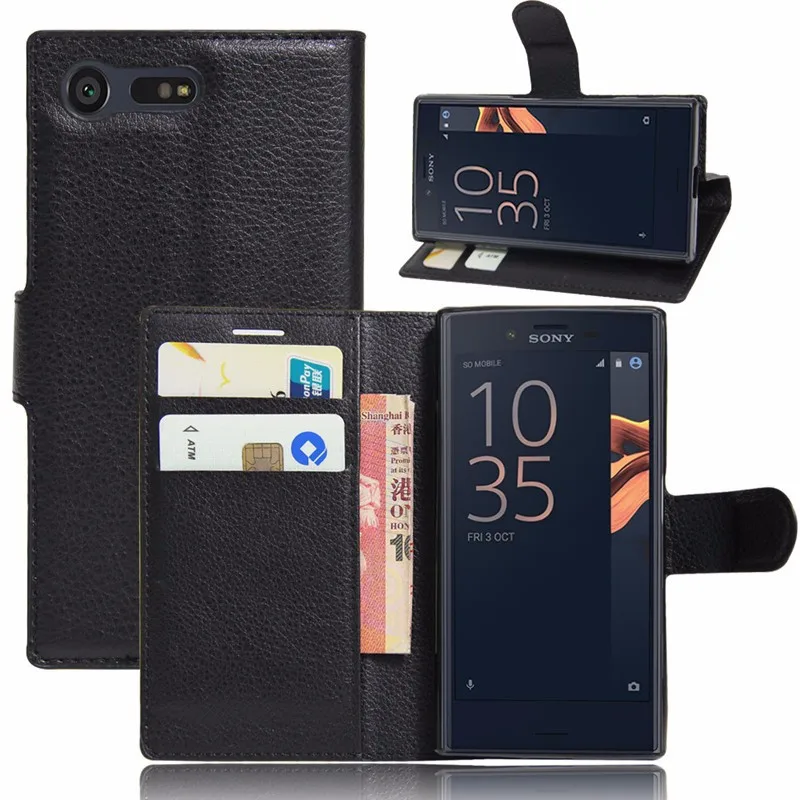 Компактный чехол-бумажник для Sony Xperia X задняя крышка из искусственной кожи