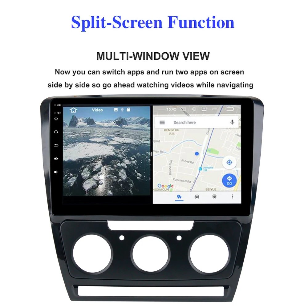 10," ips автомобильный аудио gps для Skoda Octavia 2007 2008 2009 2010 2011 2012 Android 9,0 радио авто WI-FI RDS навигации BT