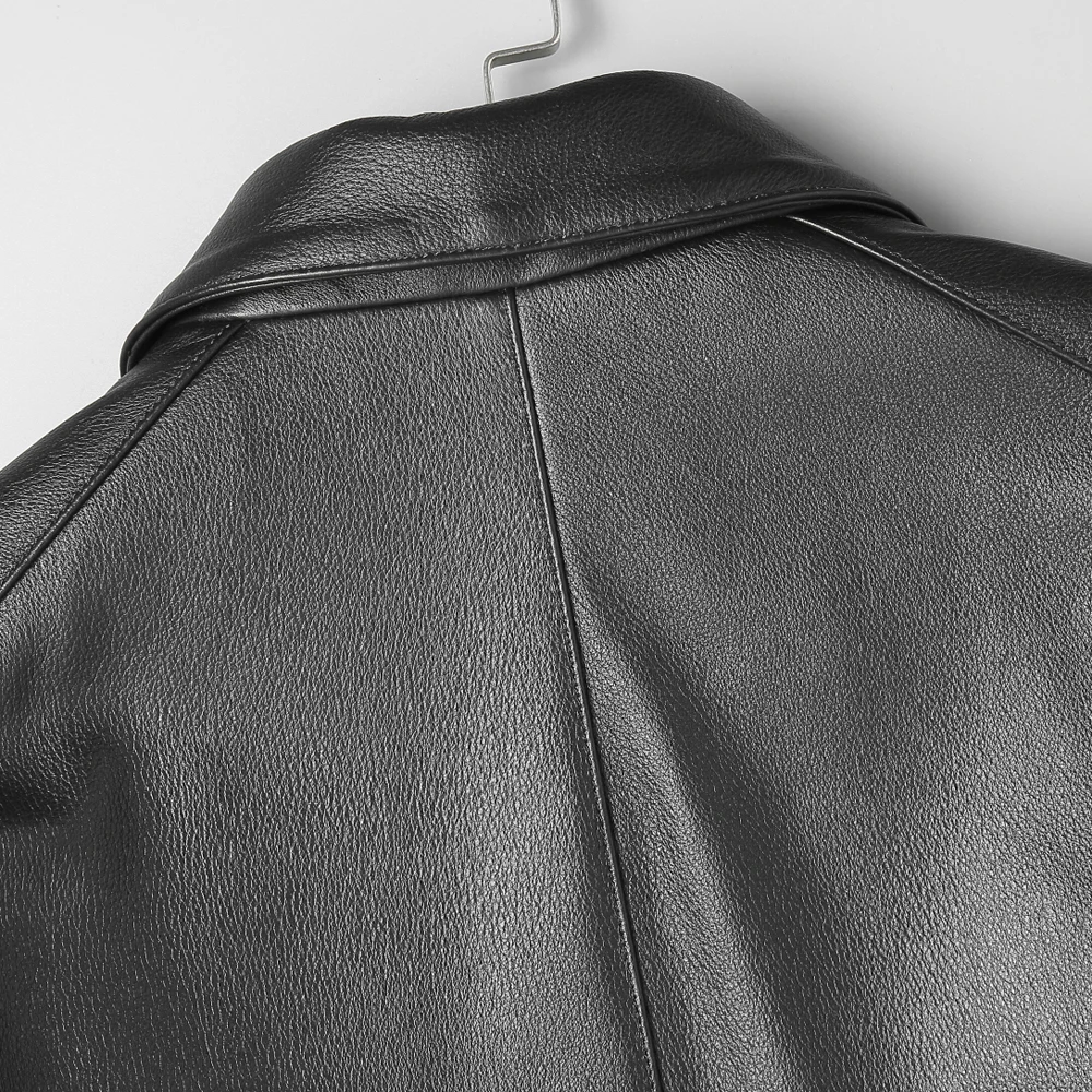 Мужская деловая куртка из натуральной воловьей кожи кожаная для весны и осени