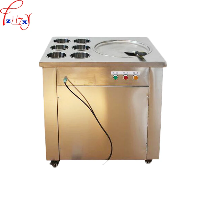 Новое поступление большая сковородка машина для жарки мороженого льда с 6