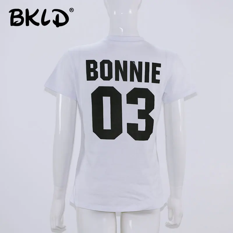 BKLD Новинка 2018 BONNIE03 черный летний Повседневный хлопковый топ с буквенным принтом