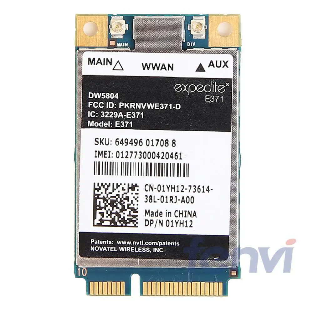 Разблокированный беспроводной DW5804 4G LTE WWAN мобильный широкополосный 01YH12 E371 PCI E 3g/4g