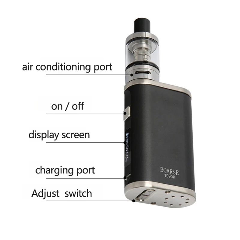 Натуральная WHK TC90w электронной сигареты коробка Mod Vape Starter Kit 0 2/0.5ohm 2 мл бак 2200 мАч