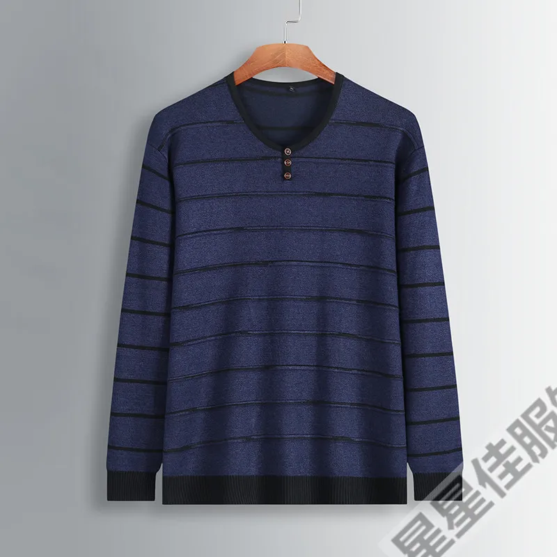 Плюс 8XL 6XL 5XL 4XL осень полосатый свитер мужской тонкий контрастный цвет Fit хлопок v-образный вырез большие размеры Трикотаж пуловеры