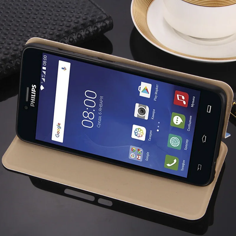Чехол для philips Xenium S326 с шелковым узором и откидной крышкой, кожаный и силиконовый чехол для philips S326 S 326 чехол fundas