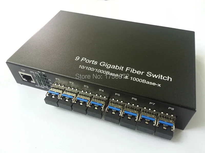 8 Гига SFP и 1 1000 Мбит/с Tx порт волоконно оптический коммутатор медиаконвертер