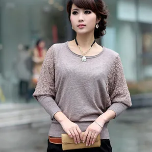 2014 Женская новая весенняя Корейская ажурная кружевная Свободная трикотажная