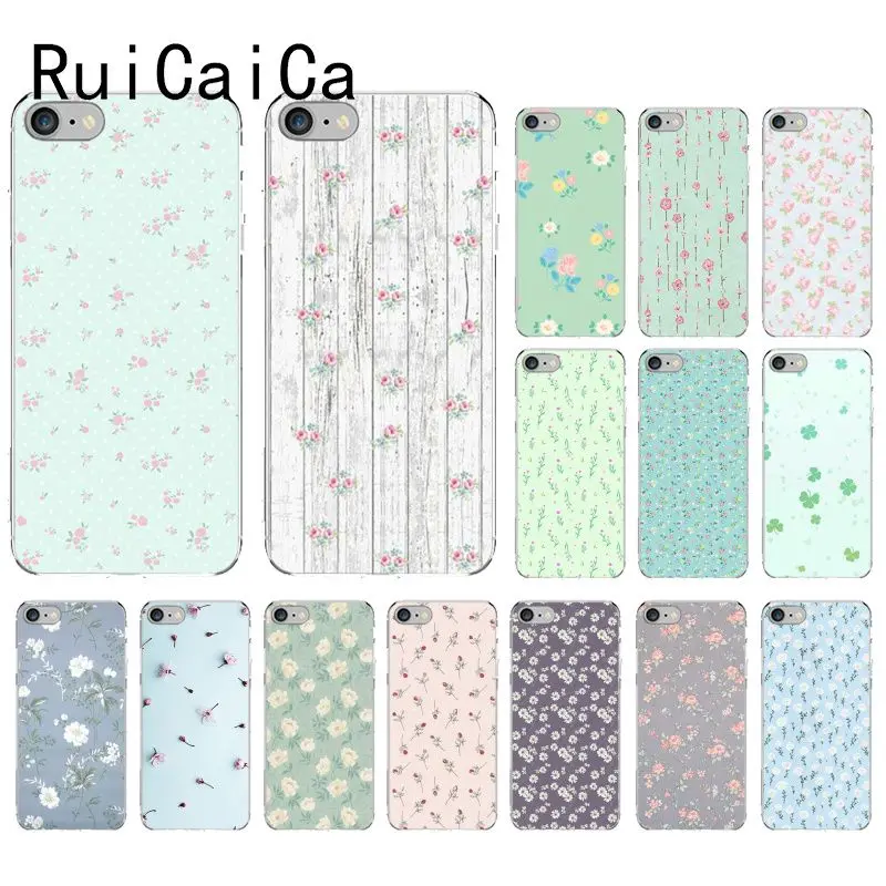 RuiCaiCa свежий зеленый маленький цветочный DIY окрашенный чехол для телефона iPhone 6S