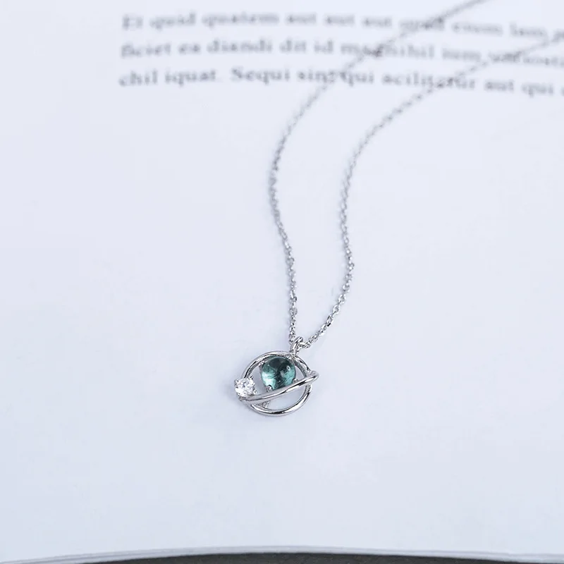 Collier femme argent pendentif планета подвеска колье ювелирные изделия collares joyeria массивное