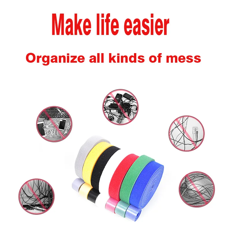 5 м/рулон Волшебная стяжка для кабелей ширина 4 см | Обустройство дома