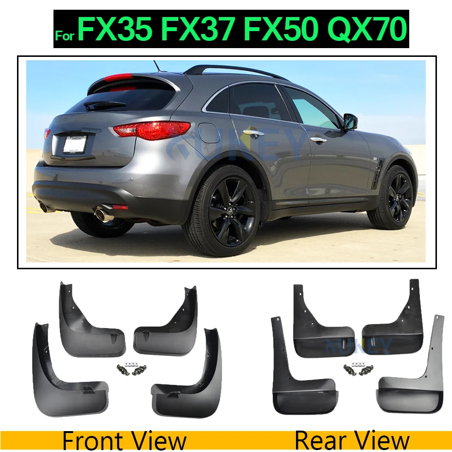 FX35 FX37 FX50 QX70 Комплект брызговиков для Infiniti G25 G35 G37 Q40 Q50 Q50S QX30 JX35 QX60 FX S51 FX35 FX37 FX50 QX70 Брызговики - Цвет: FX35 FX37 FX50 QX70