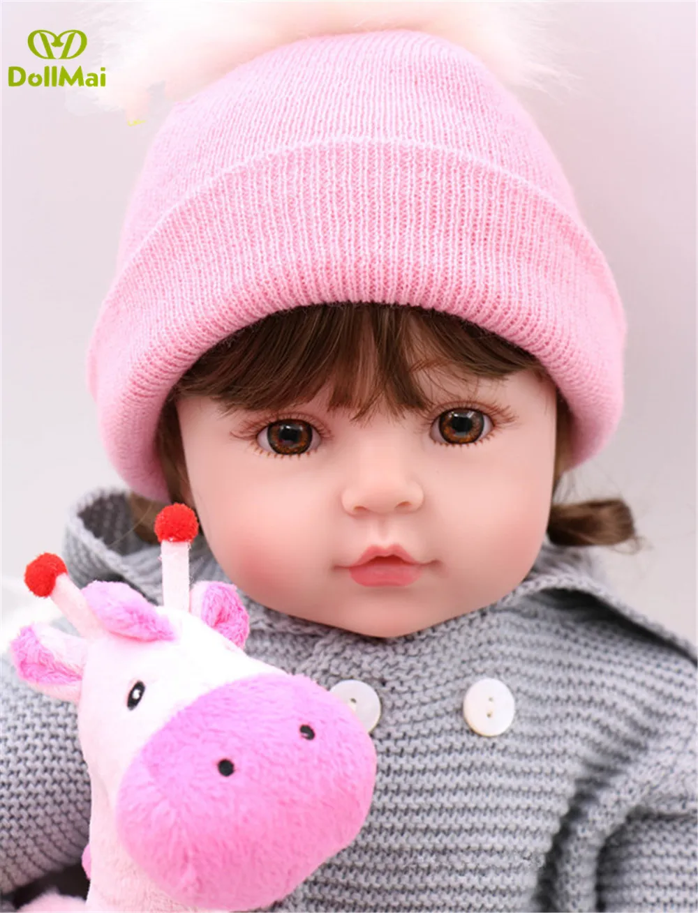 

Boutique Reborn 24" 60cm Silicone adoras Lifelike Bonecas Baby newborn realistic bebes reborn dolls babies toy