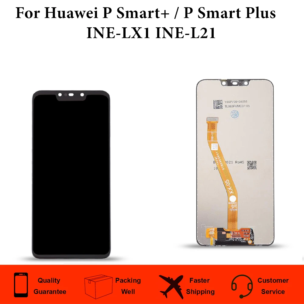 6 3 ''ЖК дисплей для Huawei P Smart +/P Plus INE LX1 L21 ЖК сенсорный экран дигитайзер с рамкой