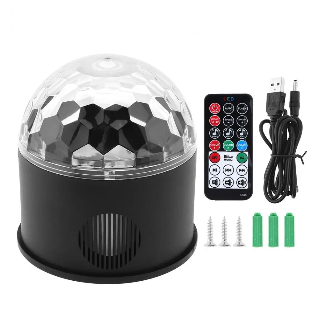 

Wireless Bluetooth Speaker 9W 9 Colors Magic Ball Projector LED Stage Light Lamp Sound Control for Christmas Party DJ KTV Disco