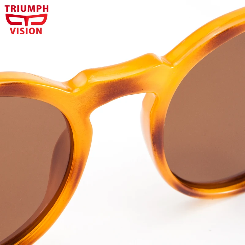 

TRIUMPH VISION Polarizd Retro Round Sunglasses Men Women Unisex Vintage Tortoise Design Small Sun Glasses for men Driving Shades