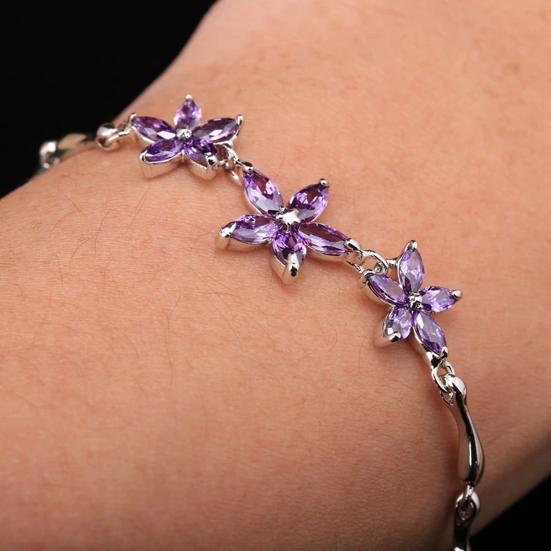 Гранат морганит Циркон посеребренный Argent &amp Link браслет-цепочка 7 дюймов S7908 |