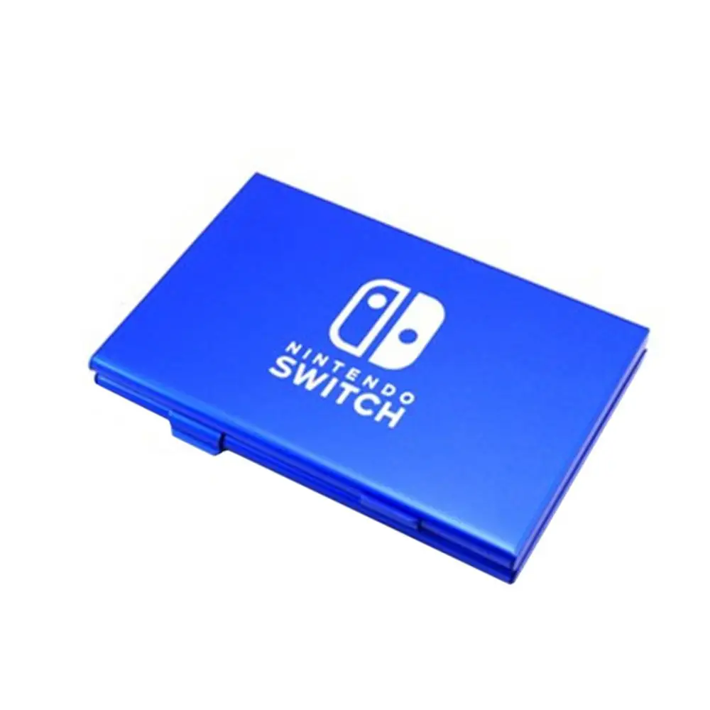 Blue Алюминиевый ящик для хранения игровой карты для nintendo Switch, держатель игровой карты, сумка, Жесткий Чехол, 6 в 1 - Цвет: Blue
