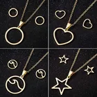 Комплект из колье и сердца, из нержавеющей стали