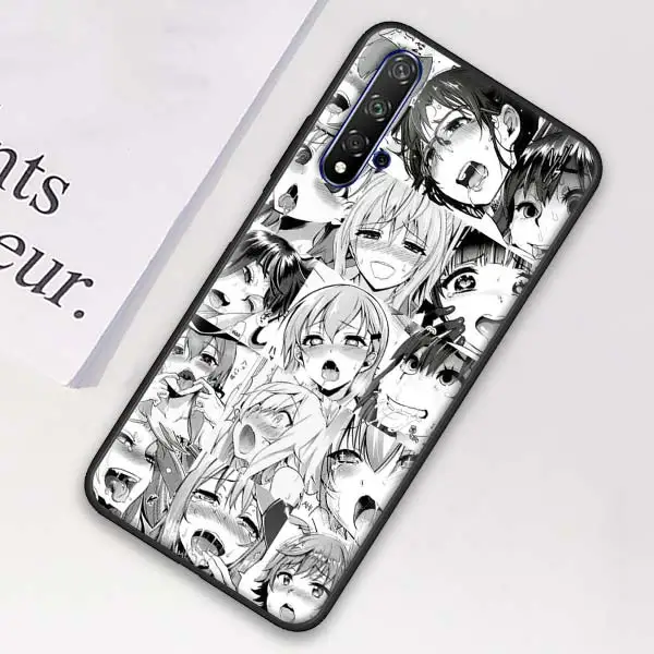 015 Аниме девушка мультфильм Япония милые лица Черный силиконовый чехол для huawei Honor 20 Pro 10 20 Lite 20i V20 8X 8C 8A 8S Play Enjoy 9e 9s - Цвет: 015