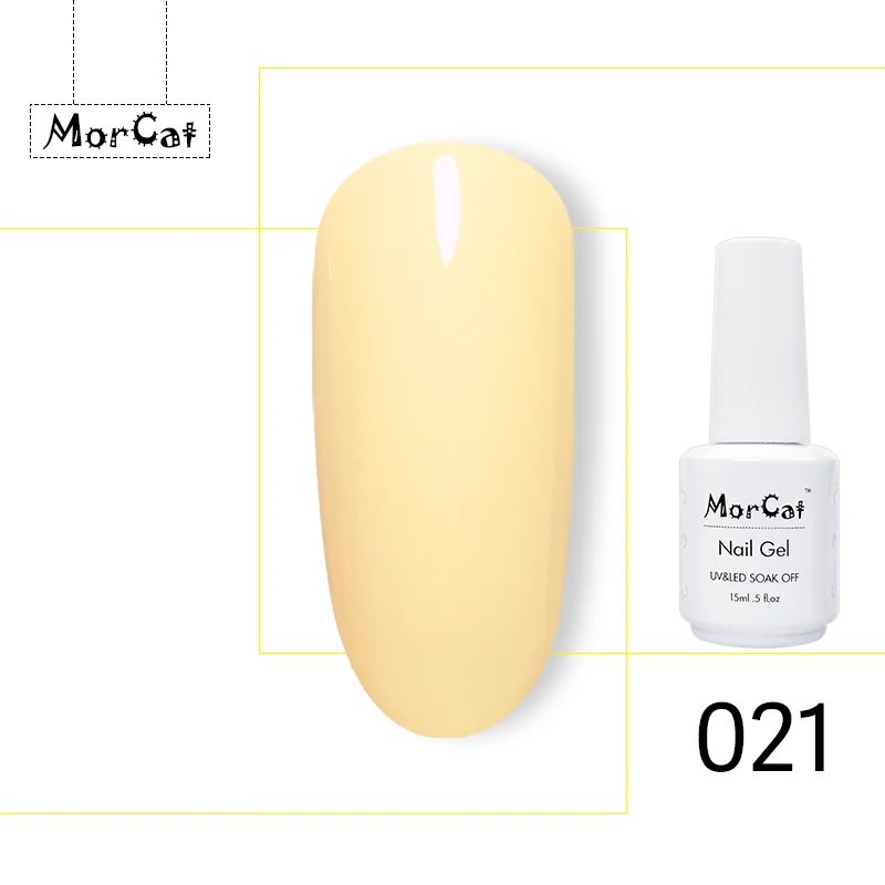 MorCat Гель лак для ногтей светло желтый УФ гель Semi Permanant Nail Art DIY дизайн 15 мл|Гель