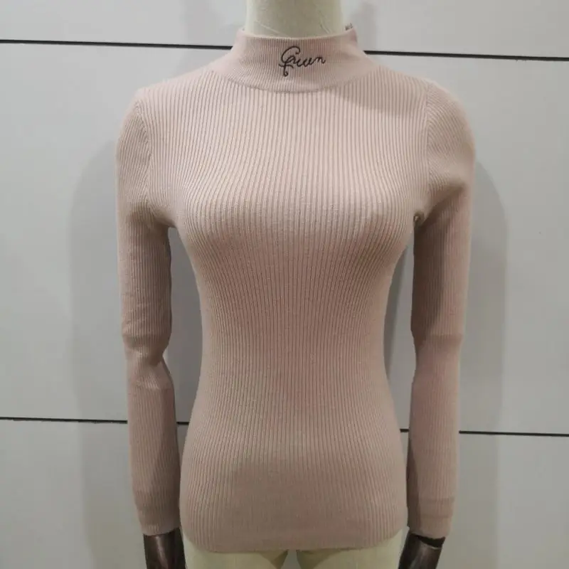 Autumn Women Queen embroidery Letter Knitwear Thin Sweater 2019 Casual Long Sleeve Turtleneck Pullovers Jumper Tops | Женская одежда
