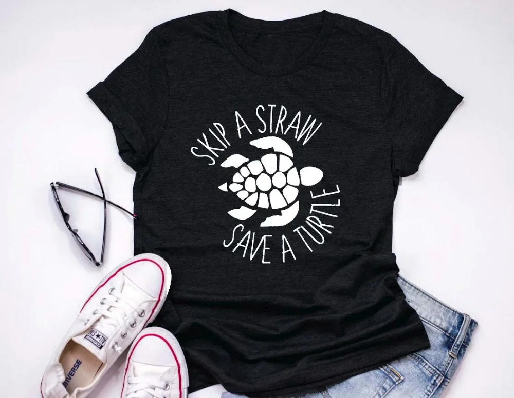 Женская Винтажная футболка с надписью Save a черепаха | одежда