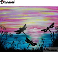 dispaint full squareround drill 5d diy diamond painting dragonfly landscape 3d embroidery cross stitch home decor gift a12796