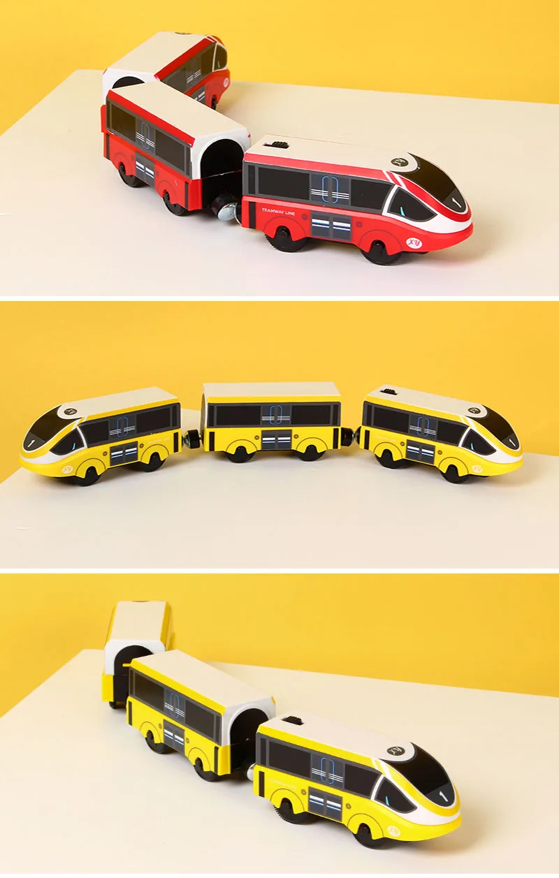 Детская развивающая деревянная железная дорога тема игрушка магнитный