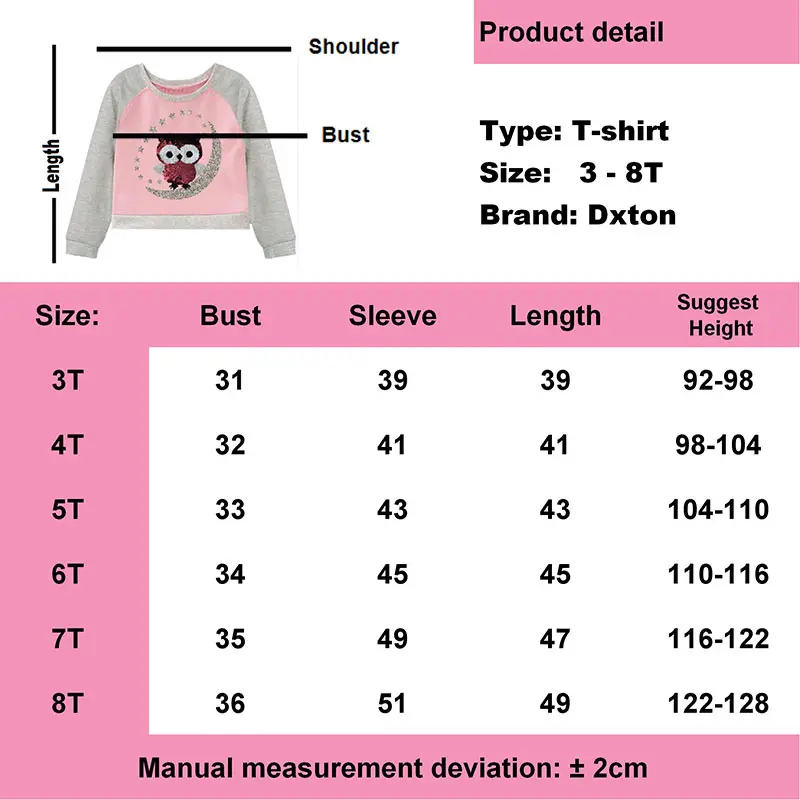DXTON футболки для девочек зимние детские топы с длинными рукавами бабочками и