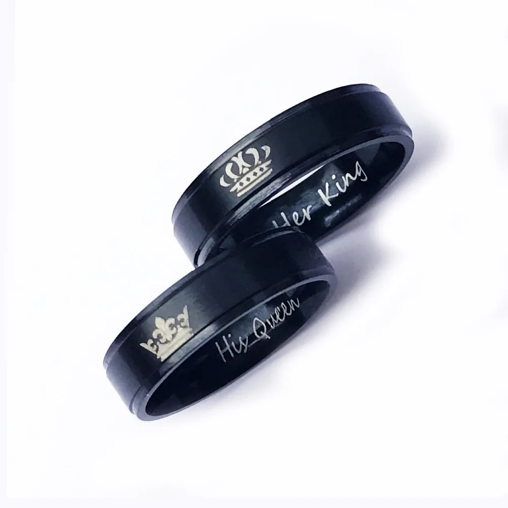 Engagement Wedding Promise Jewelry Ring 2018 Fashion Crown Her king and His Queen Couples Stainless Steel Lover | Украшения и