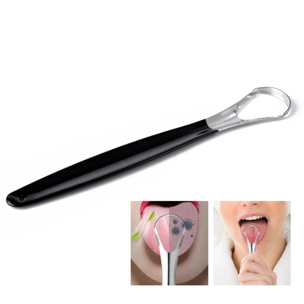 2pcs Tongue Scrapers Reusable Stainless Steel Oral Tongue Cleaner Brush+ box Fresher Sweepers Oral Hygiene Care fresh breath J71