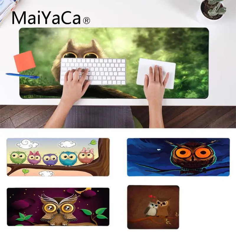MaiYaCa забавная сова животное мышь коврик геймерская игра коврики резиновые мыши Прочный Коврик для мыши на стол