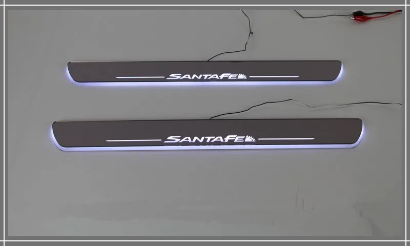 

WOOBEST Waterproof Ultrathin Acrylic LED door sill for Hyundai Santa Fe 2010-12, Led moving door scuff plate, Pathway light