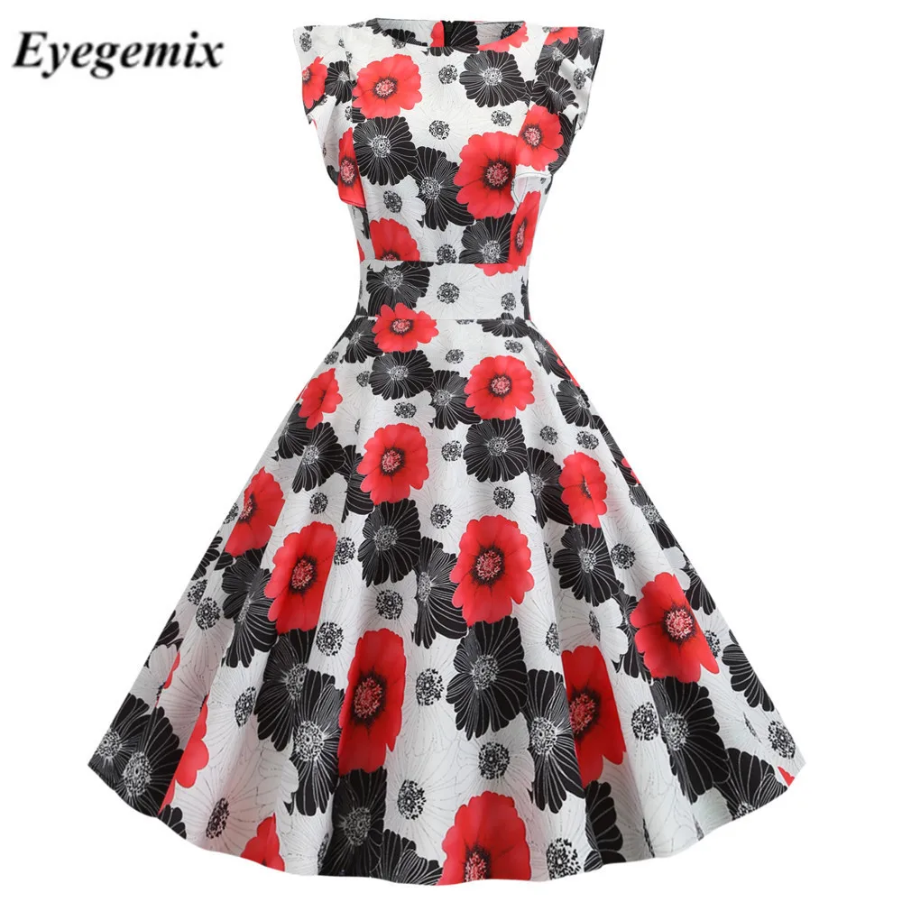 Женское винтажное платье в горошек черное средней вечерние ны белый горох с