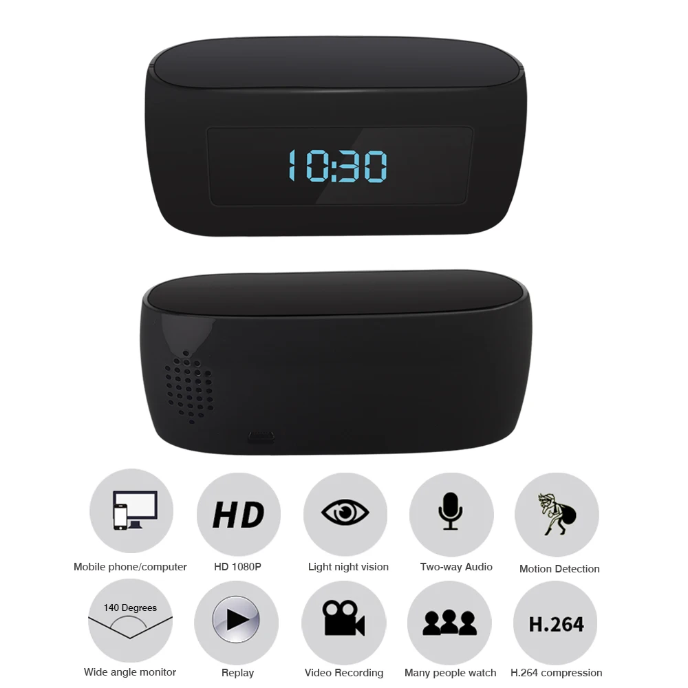 HD 1080 P WI FI мини Камера будильник • Беспроводной няня часы P2P IP/AP безопасности