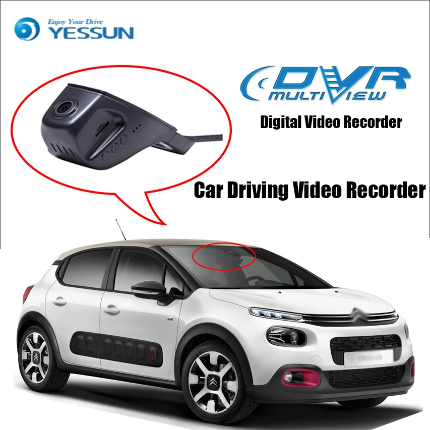 YESSUN для Citroen C3 вождение автомобиля видео Регистраторы DVR Мини Управление APP Wi-Fi Камера регистратор приборная панель камера Стиль