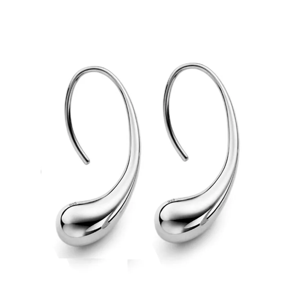 Модные золотые/Plata серьги-капельки для женщин с печатью Brinco милые серьги-гвоздики букле Pendientes - Окраска металла: Посеребренный