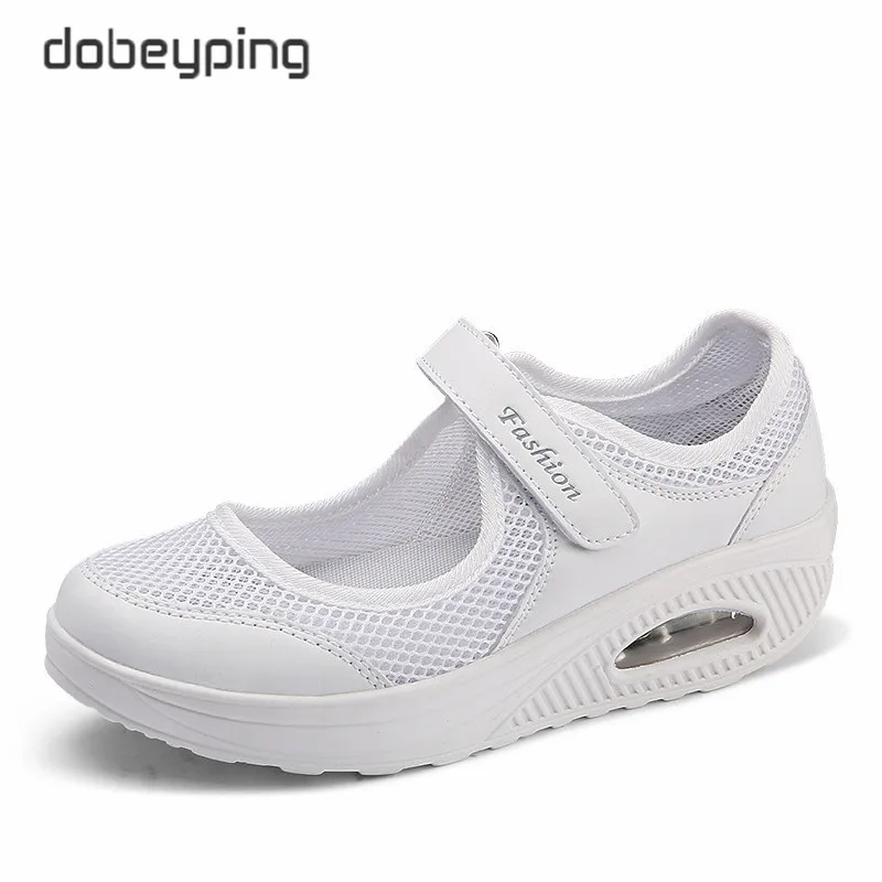 Fashion Summer Women's Flat Platform Shoes Woman Breathable Mesh Casual Shoe Wedges Ladies Boat Shoes Female Walking Footwear