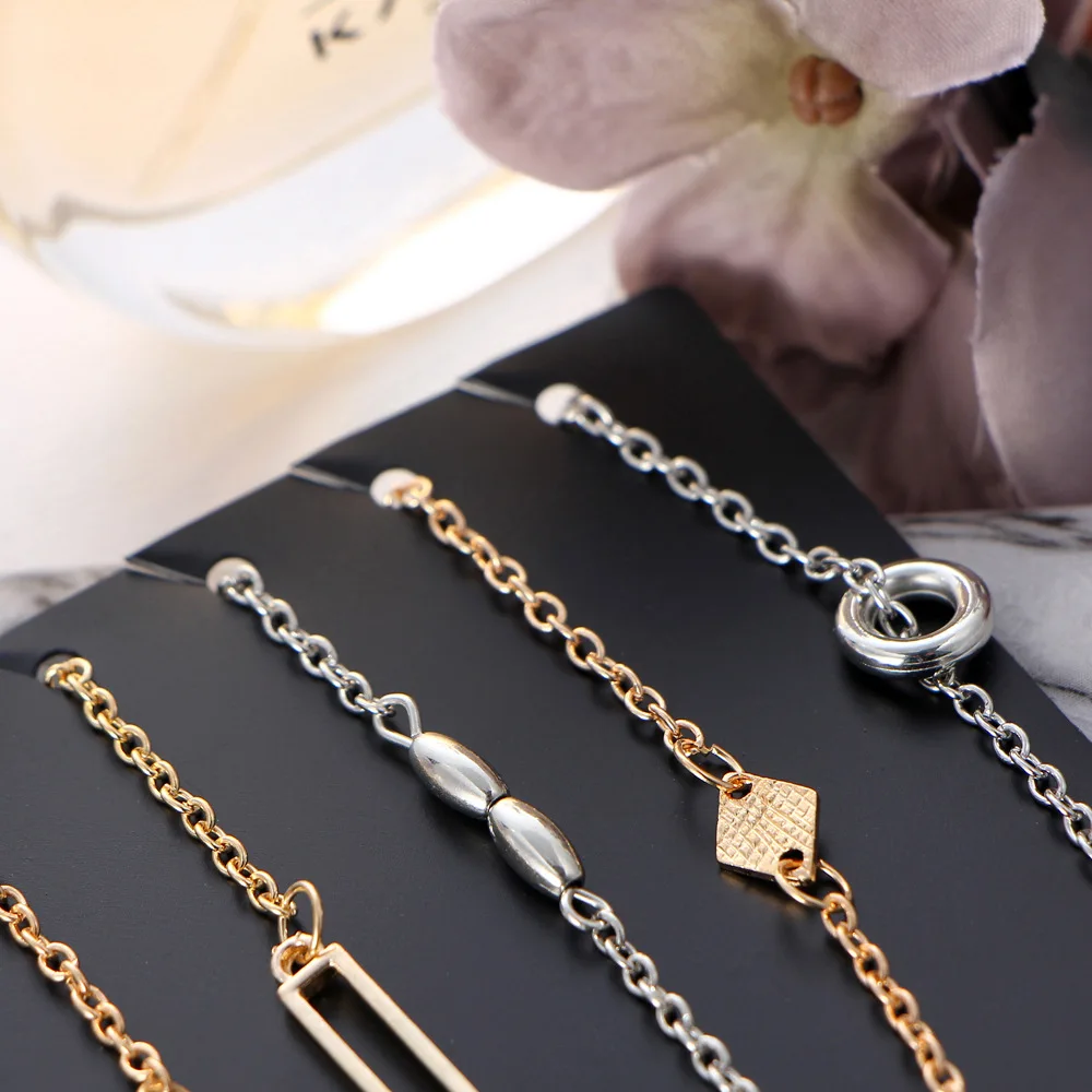 6 шт./Партия набор очаровательных браслетов для женщин Набор круглых из бисера