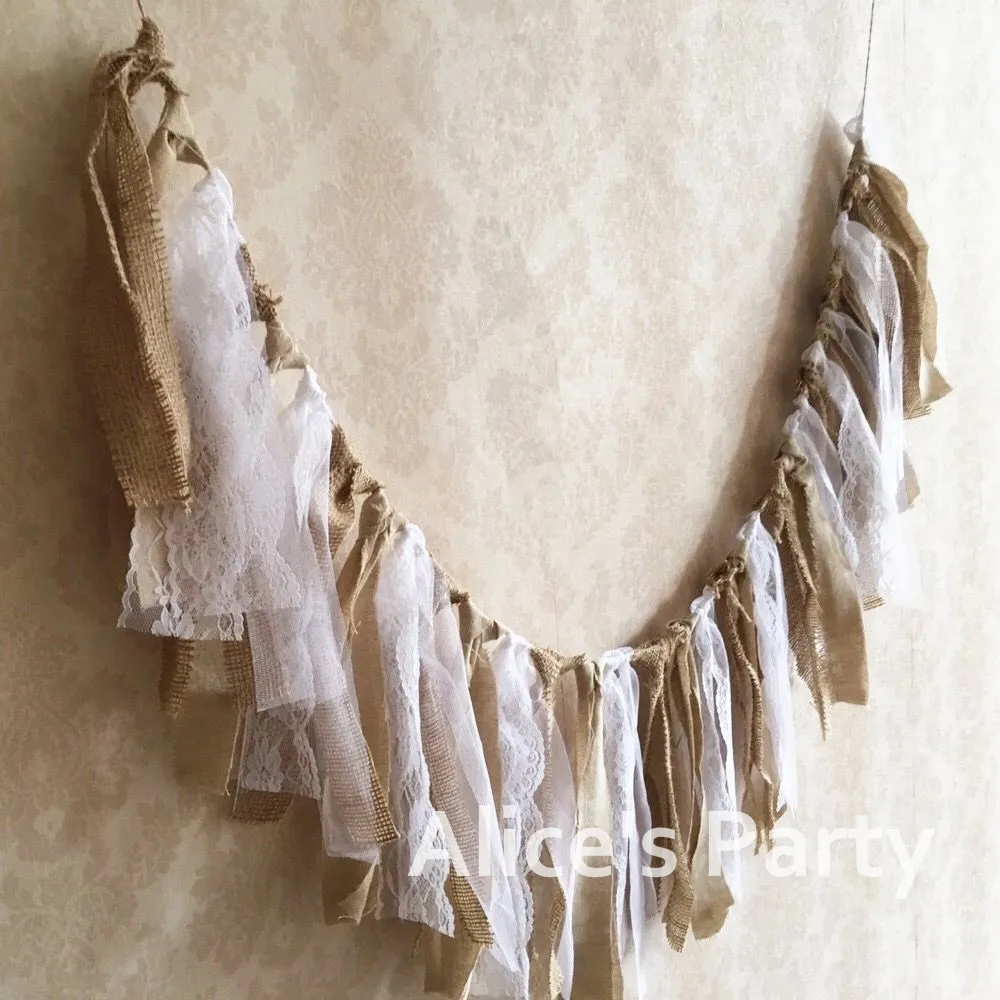 В рустикальном стиле кружевная гирлянда украшения для свадебной вечеринки