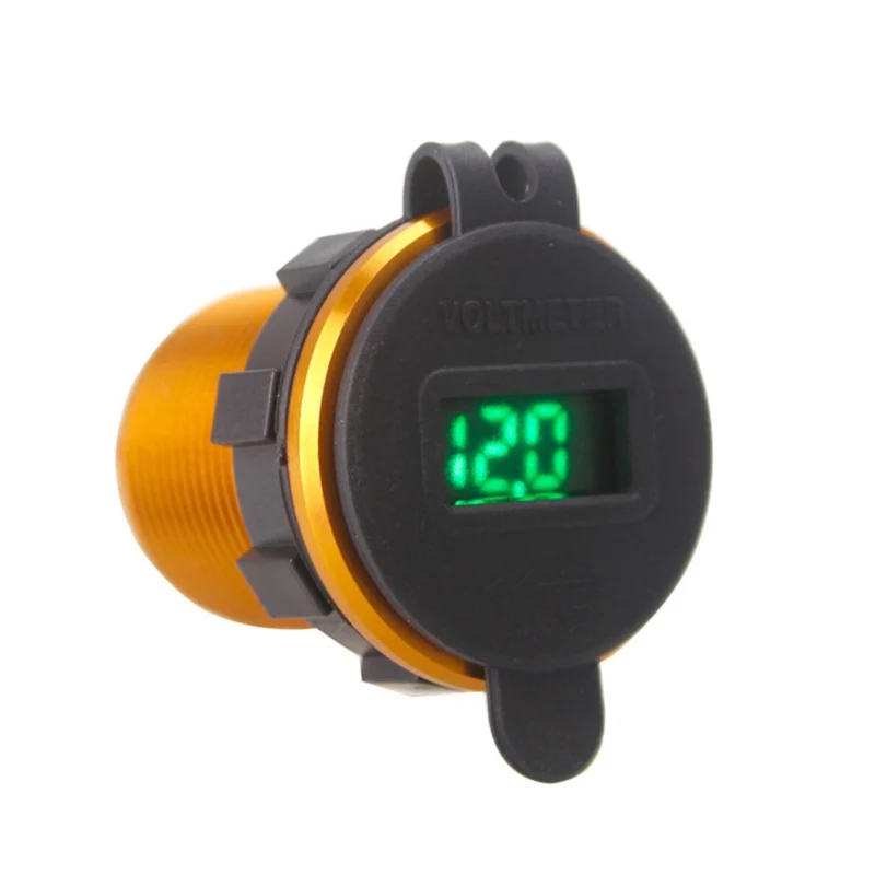 Золотой QC 3,0 Dual USB зарядное устройство водостойкий морской 18 Вт и 18 Вт(36 Вт) с вольтметром для 12 В/24 В Автомобиль RV лодки мотовездеход, ATV, мотоцикл мобильный - Название цвета: Золотой