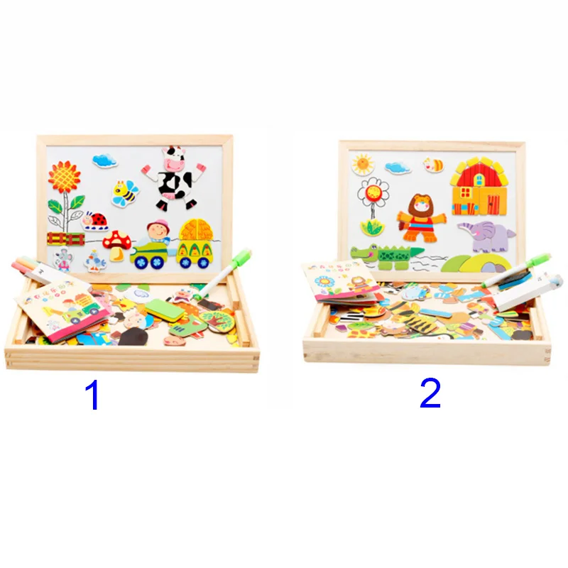 Детские пазлы мольберт доска для рисования обучающая магнитная головоломка