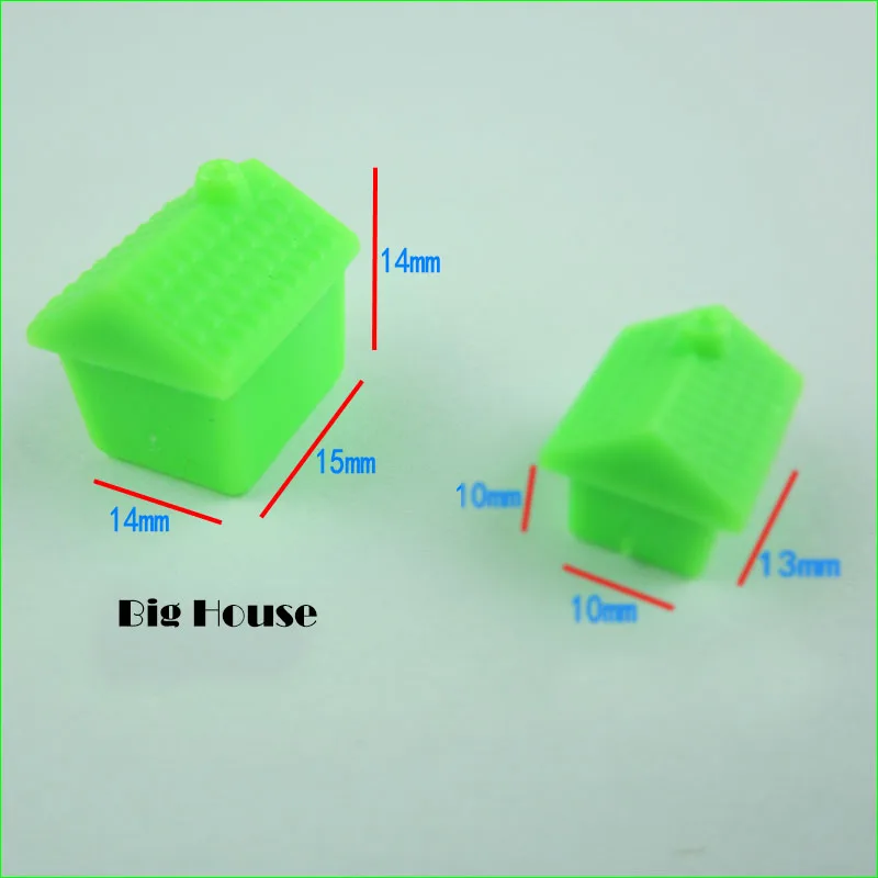 100 Pieces 14*15*14 mm Refill House Plastic Props Supplies for Chess Board Game |