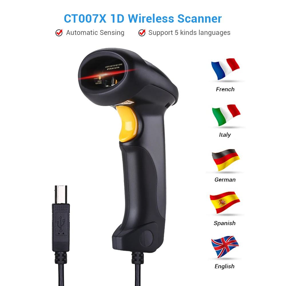 CT007X сканера штриховых кодов Беспроводной считывания штрих-кода 2,4 г 10 м сканер штрихкодов проводной для Windows CE Blueskysea 1500 мАч