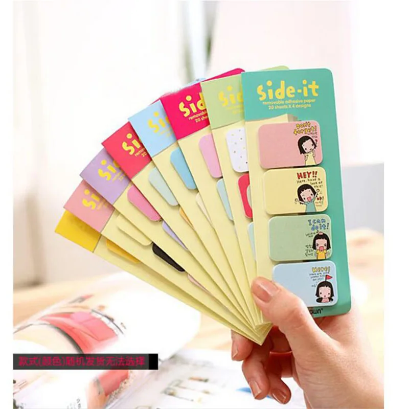 

Mini Sticky Notes Bookmark Cute Cartoon Girl Message Note Note Child Decals Gift Office Stationery (Random Color) 3pcs
