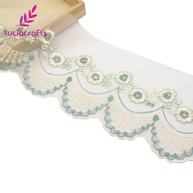 Style 3 17cm Lucia crafts 1 ярд/лот мульти размер цветок вышитая Сетка кружево отделка ленты DIY Швейные тканевые аксессуары к одежде R0104 - Цвет: Style 3 17cm